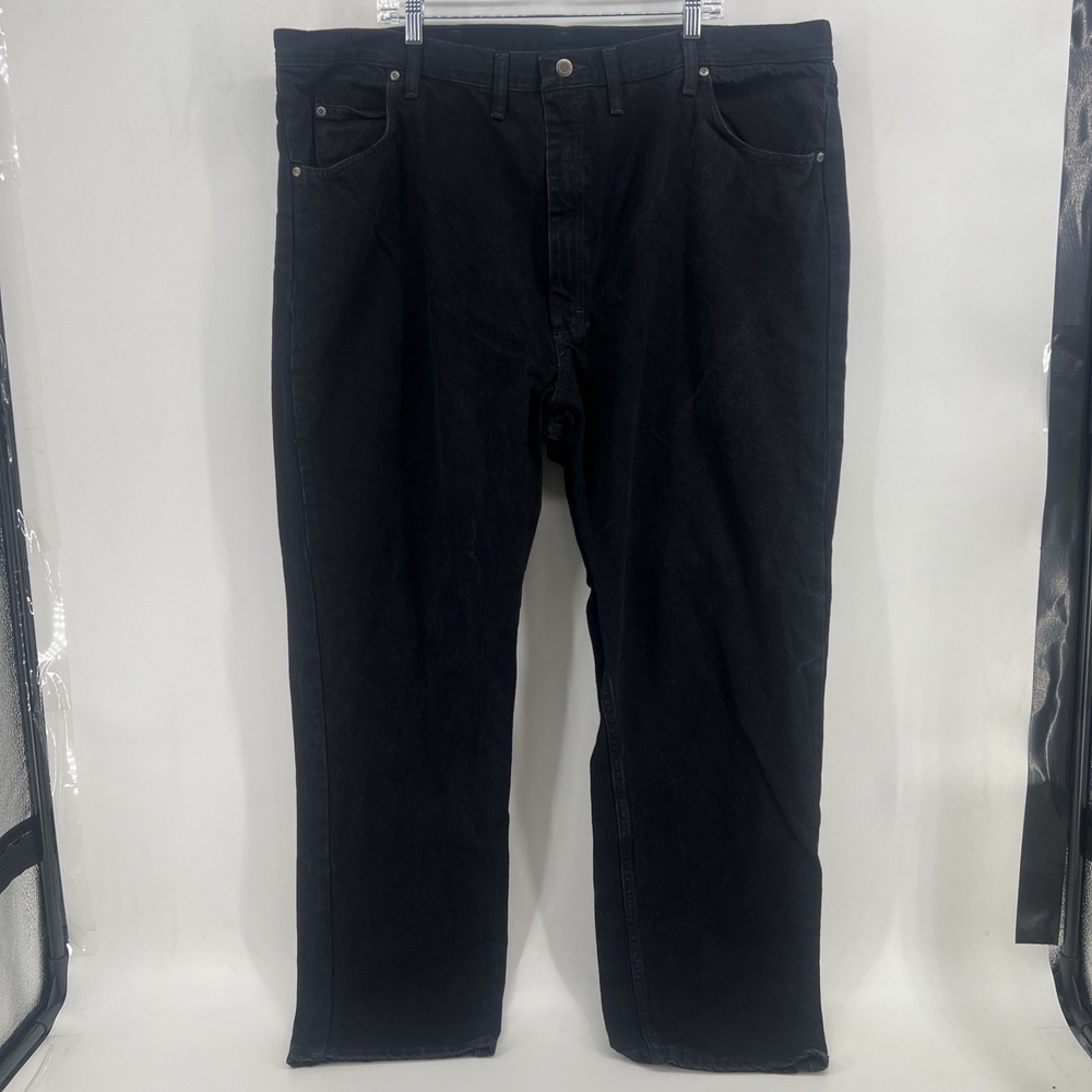 Vintage Wrangler 48x32 Black Straight Leg Relaxed Fit 100% Cotton Jeans 80s
